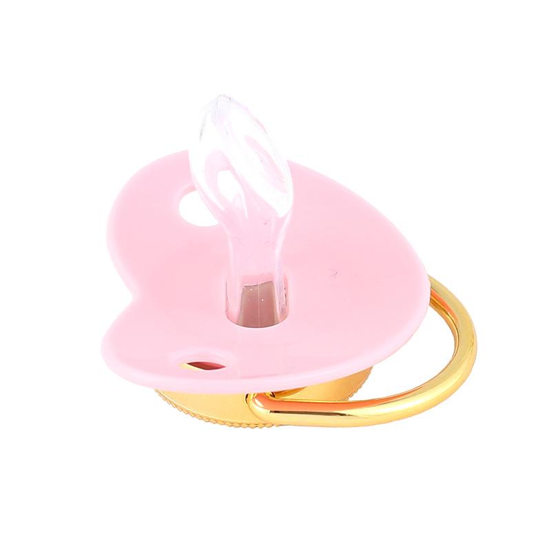 Luxuriöses, Personalisiertes Bling-gold-schnullerset Mit Clip Und Halter, Benutzerdefinierter Name, Babygeschenk Für Babyparty - soufeelde