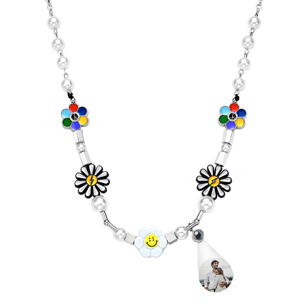 Benutzerdefinierte Projektionskette Daisy Smile Lustiges Buntes Geschenk - soufeede