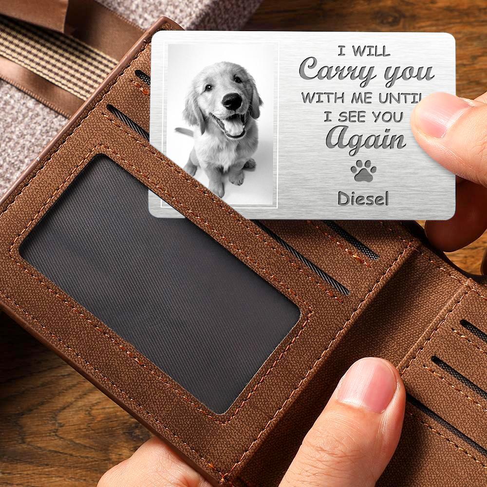 Personalisierte Erinnerungs-geldbörsenkarte Mit Foto, „meine Pfotenabdrücke Sind Möglicherweise Nicht Mehr In Ihrem Haus“, Personalisiertes Beileidsgeschenk Für Haustierbesitzer - soufeede