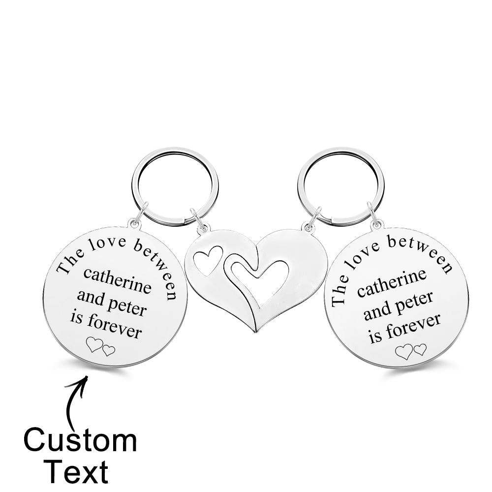 Gravierbares Schlüsselanhänger-set Mit Individuellem Foto „the Love Between“, Thematische Geschenke Für Paare - soufeede