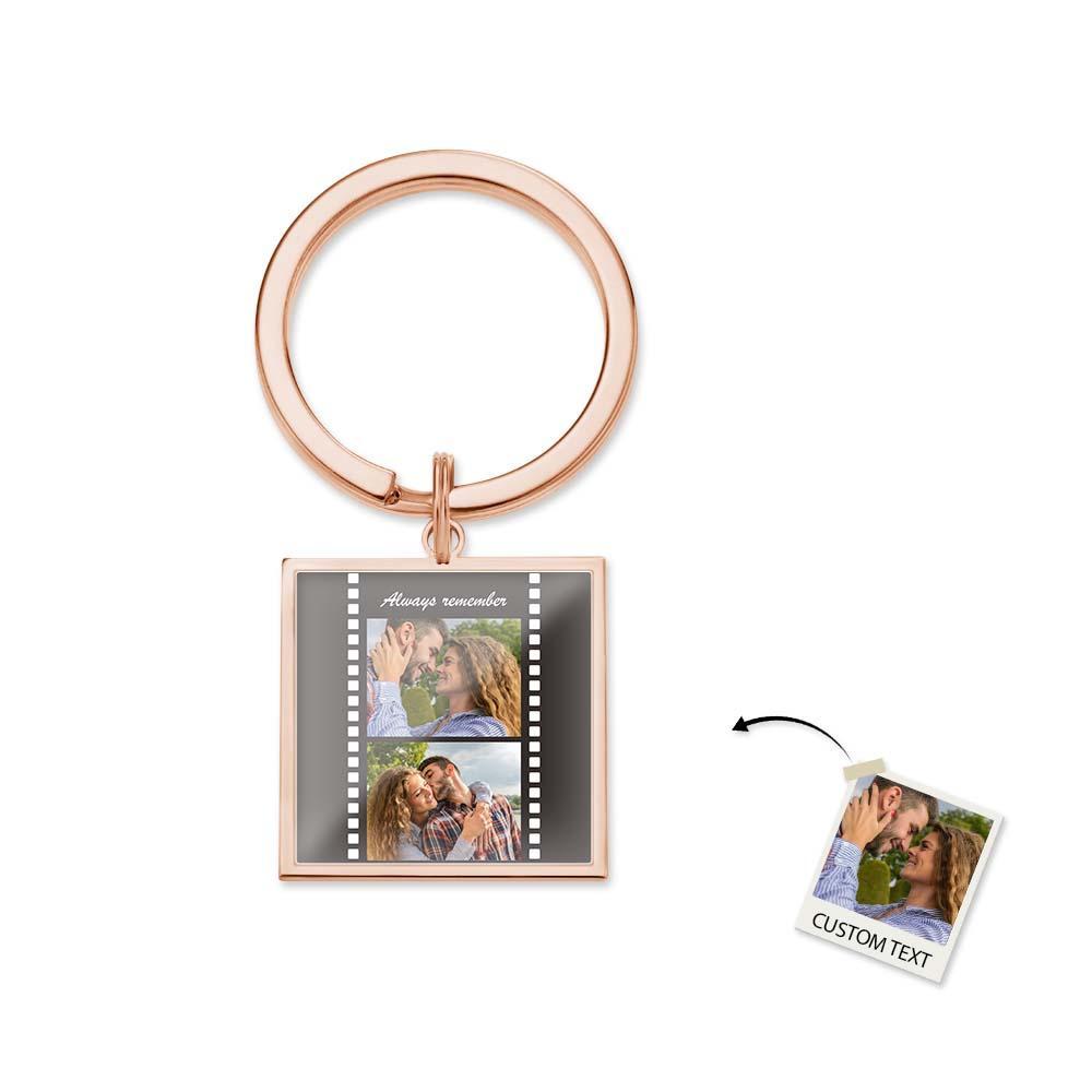 Individueller Foto-epoxid-metall-schlüsselanhänger, Retro-film-stil, Metall-schlüsselanhänger, Erinnerungsgeschenke Zum Valentinstag - soufeede