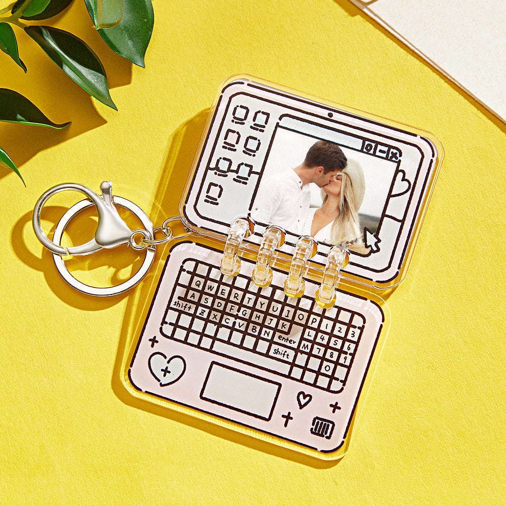 Personalisierter Foto-acryl-laptop-schlüsselanhänger, Valentinstagsgeschenke - soufeede