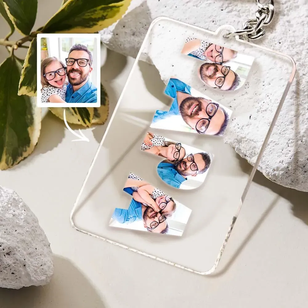 Personalisierter Foto-schlüsselanhänger Aus Acryl, Jubiläumsgeschenk, Vatertag, Besonderes Geschenk Für Papa