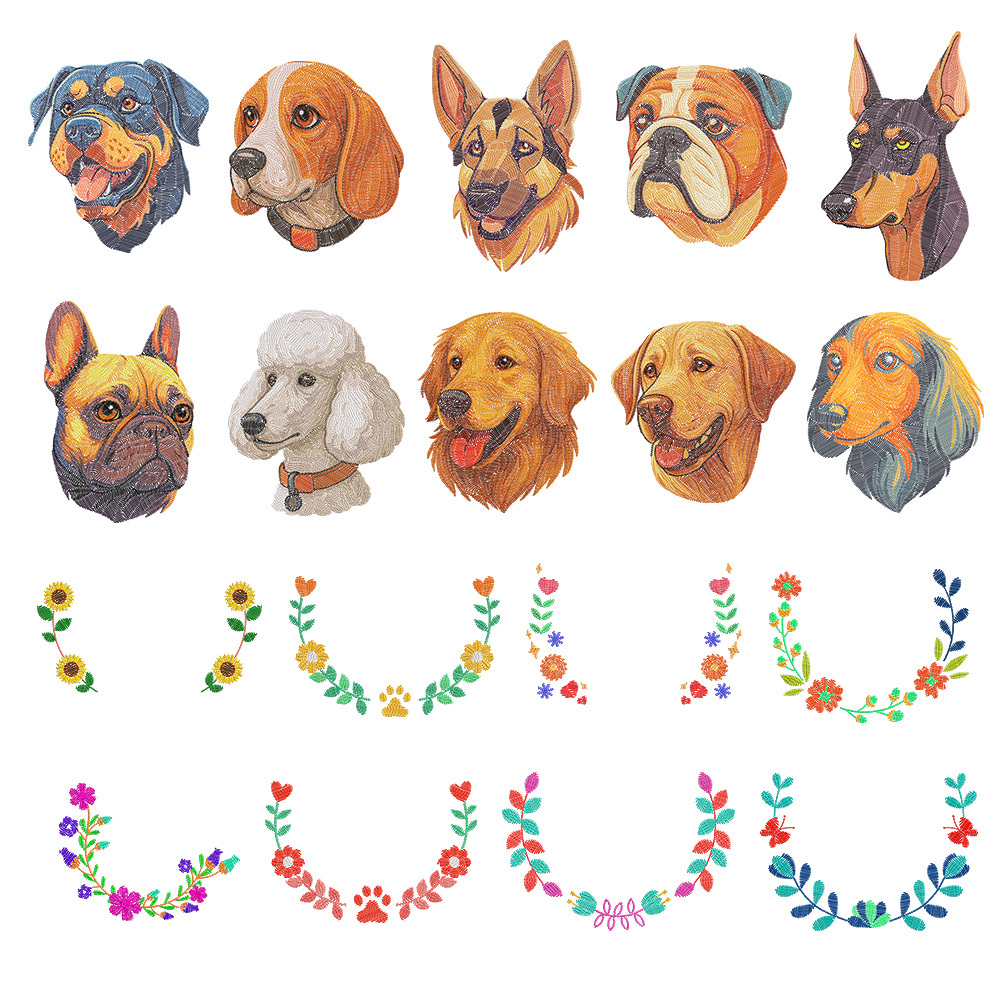 Benutzerdefinierter Bestickter Haustier-avatar-schlüsselanhänger, Personalisiertes Hundeportrait Aus Leder, Haustier-erinnerungsgeschenk - soufeelde