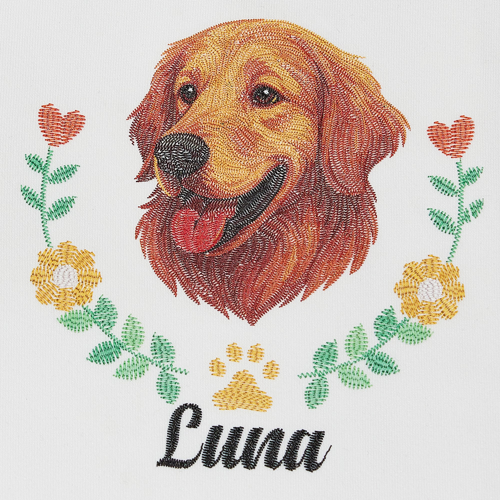 Benutzerdefinierter Bestickter Haustier-avatar-schlüsselanhänger, Personalisiertes Hundeportrait Aus Leder, Haustier-erinnerungsgeschenk - soufeelde