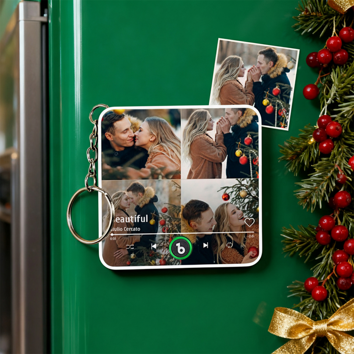 Personalisierter Musik-schlüsselanhänger Mit 4 Fotos, Spieluhr, Taschenanhänger, Der Musik Ohne Handy Spielt, Jubiläumsgeschenke