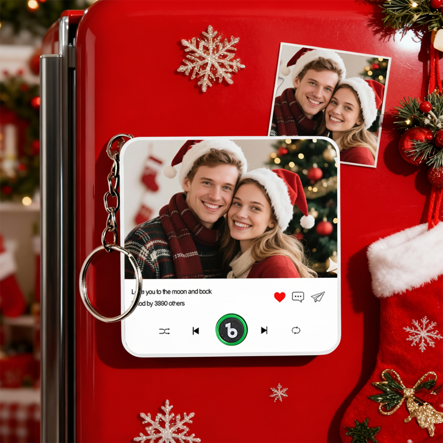 Personalisierter Musik-schlüsselanhänger Mit Foto Und Text, Spieluhr-taschenanhänger, Der Musik Ohne Handy Spielt, Beste Geschenke Für Sie