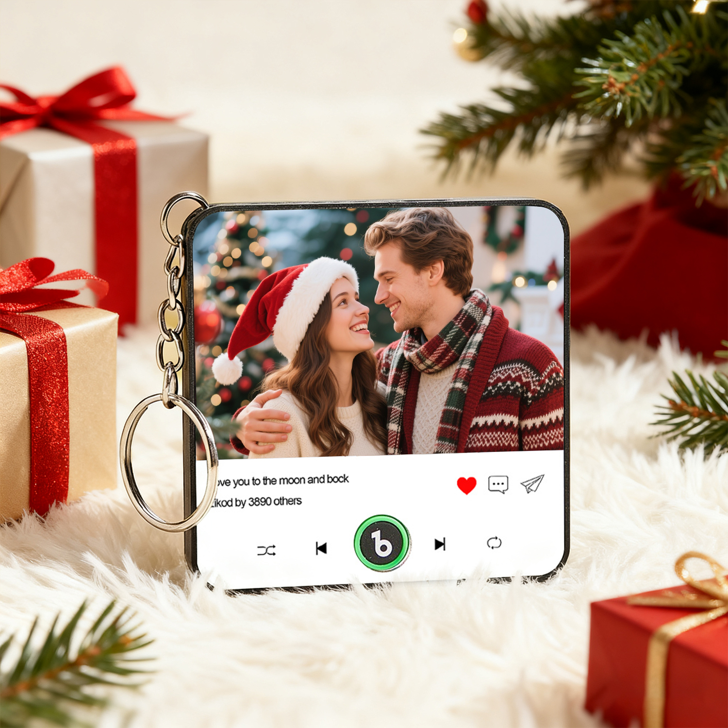 Personalisierter Musik-schlüsselanhänger Mit Foto Und Text, Spieluhr-taschenanhänger, Der Musik Ohne Handy Spielt, Beste Geschenke Für Sie