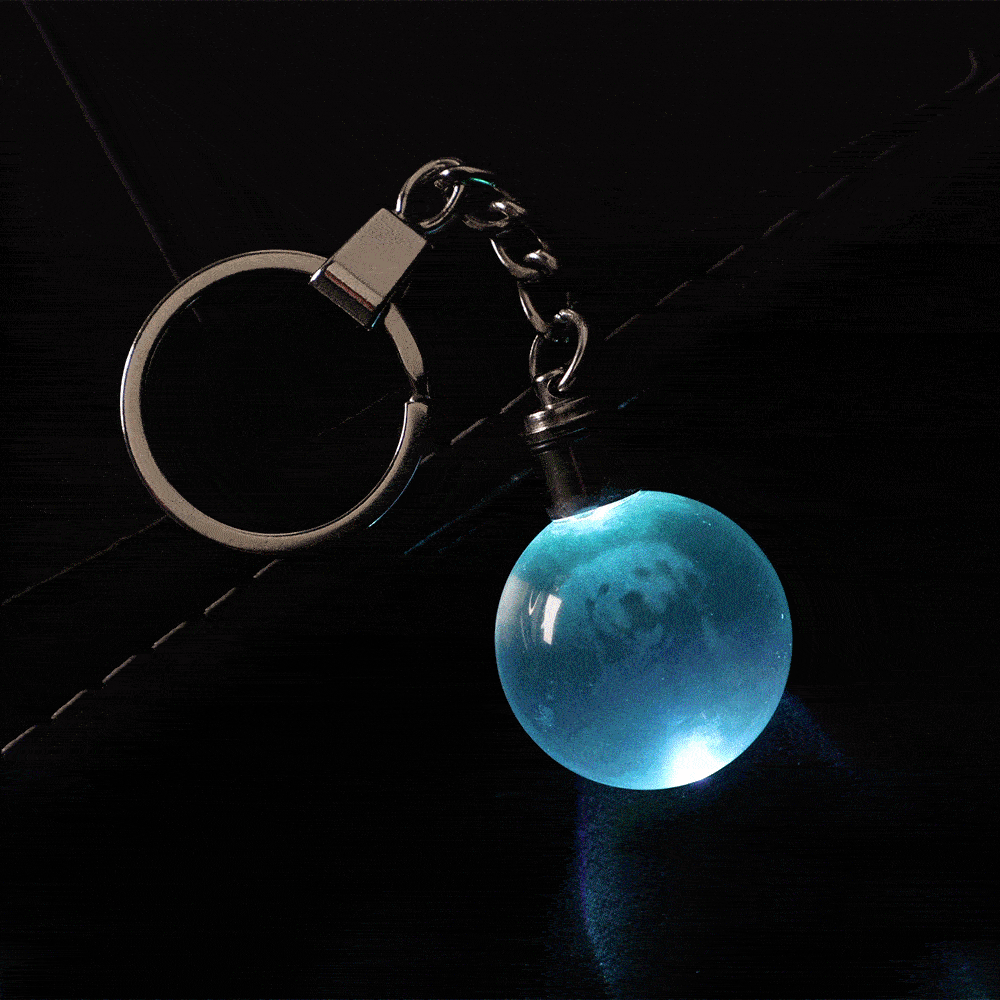 Personalisierter 3d-foto-kristall-schlüsselanhänger, Individueller Kristallkugel-charm, Geschenk Für Verliebte Paare - soufeelde