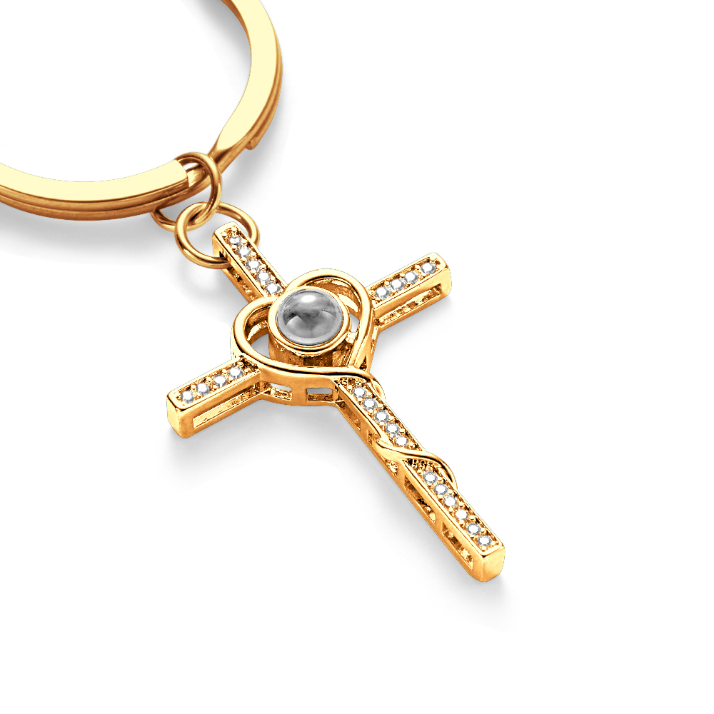 Schlüsselanhänger Mit Kreuzprojektion, Individueller Erinnerungsfoto-schlüsselanhänger, Personalisiertes Bild Im Inneren, Schmuck, Trendiges Geschenk Für Die Beste Freundin