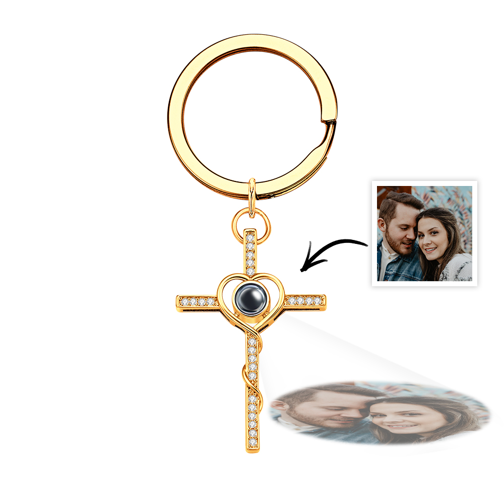 Schlüsselanhänger Mit Kreuzprojektion, Individueller Erinnerungsfoto-schlüsselanhänger, Personalisiertes Bild Im Inneren, Schmuck, Trendiges Geschenk Für Die Beste Freundin