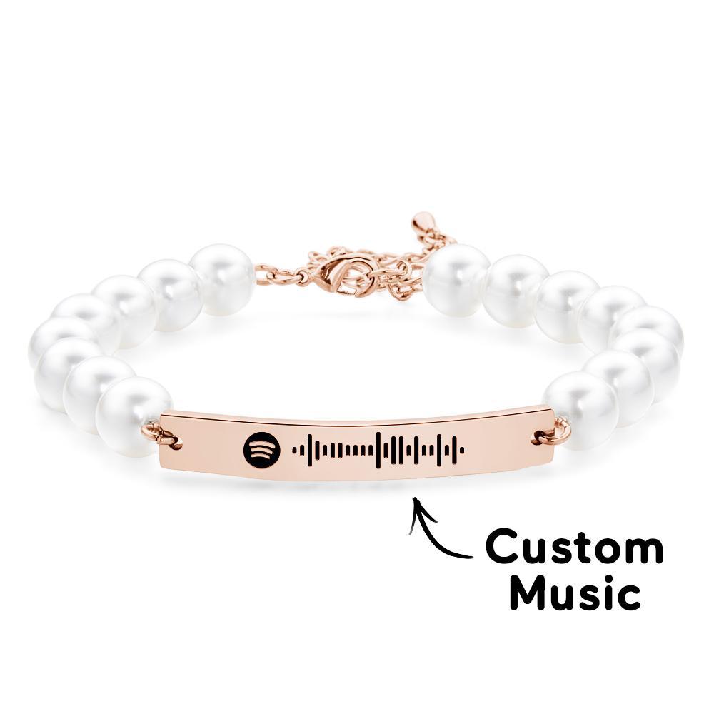 Benutzerdefiniertes Scanbares Spotify-code-armband, Pearl Love-geschenk - soufeede