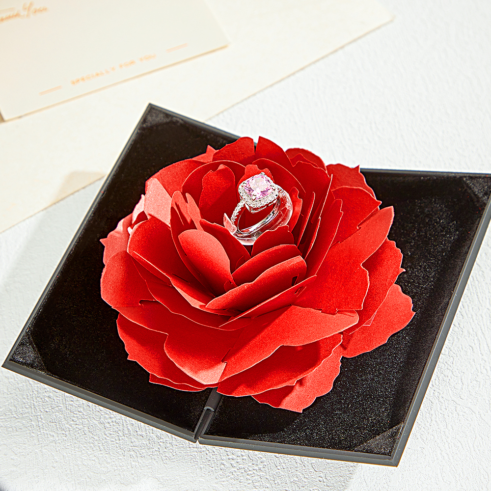 Verlobungsring, Verstellbarer Ring Mit Blumen-geschenkbox, Beste Valentinstag-schmuckgeschenke Für Sie - soufeede
