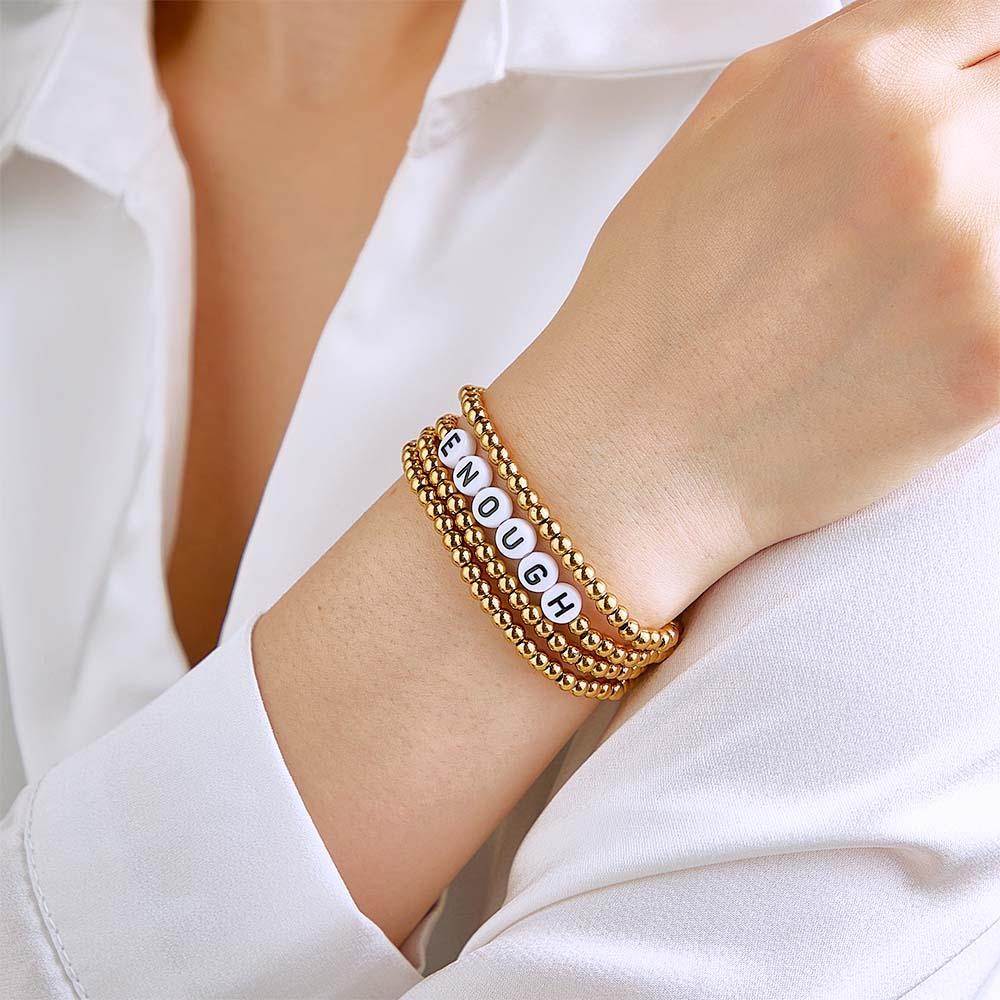 Personalisiertes Namensperlenarmband Im Bohemia-stil, Geschenk Für Sie - soufeede
