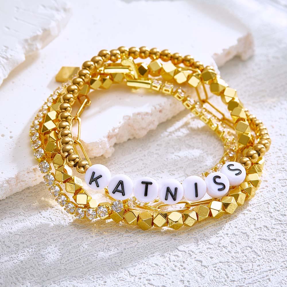 Personalisiertes Namensarmband Im Bohemia-stil, Metallstapel-geschenk - soufeede