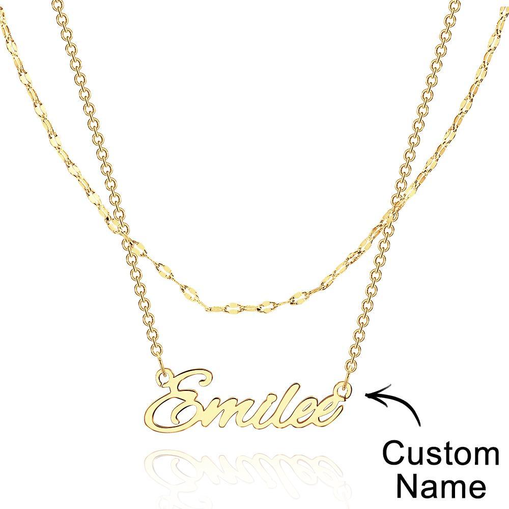 Mehrschichtige Individuelle Halskette, Personalisierte Namenskette, Jahrestagsgeschenke Für Sie - soufeede