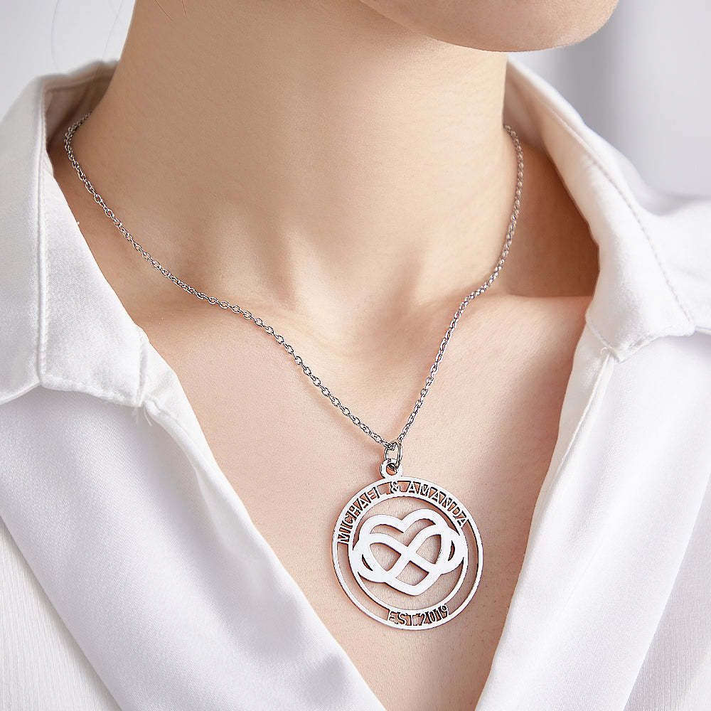 Personalisierte Infinity Love Namenskette, Personalisierte Ewige Liebeskette, Valentinstag, Jahrestagsgeschenk - soufeede