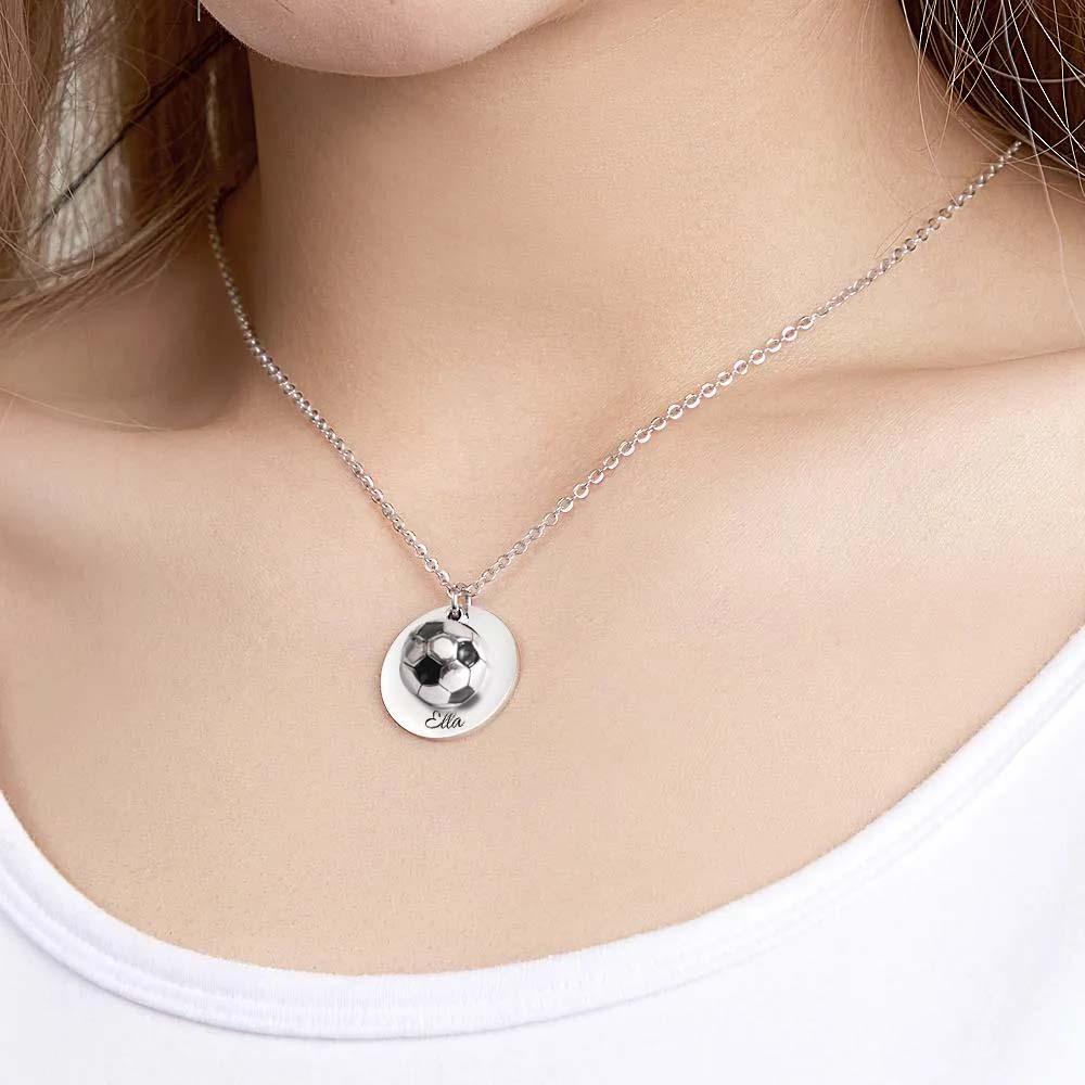 Kundenspezifische Gravierte Halskette Fußball-sport-kreative Geschenke