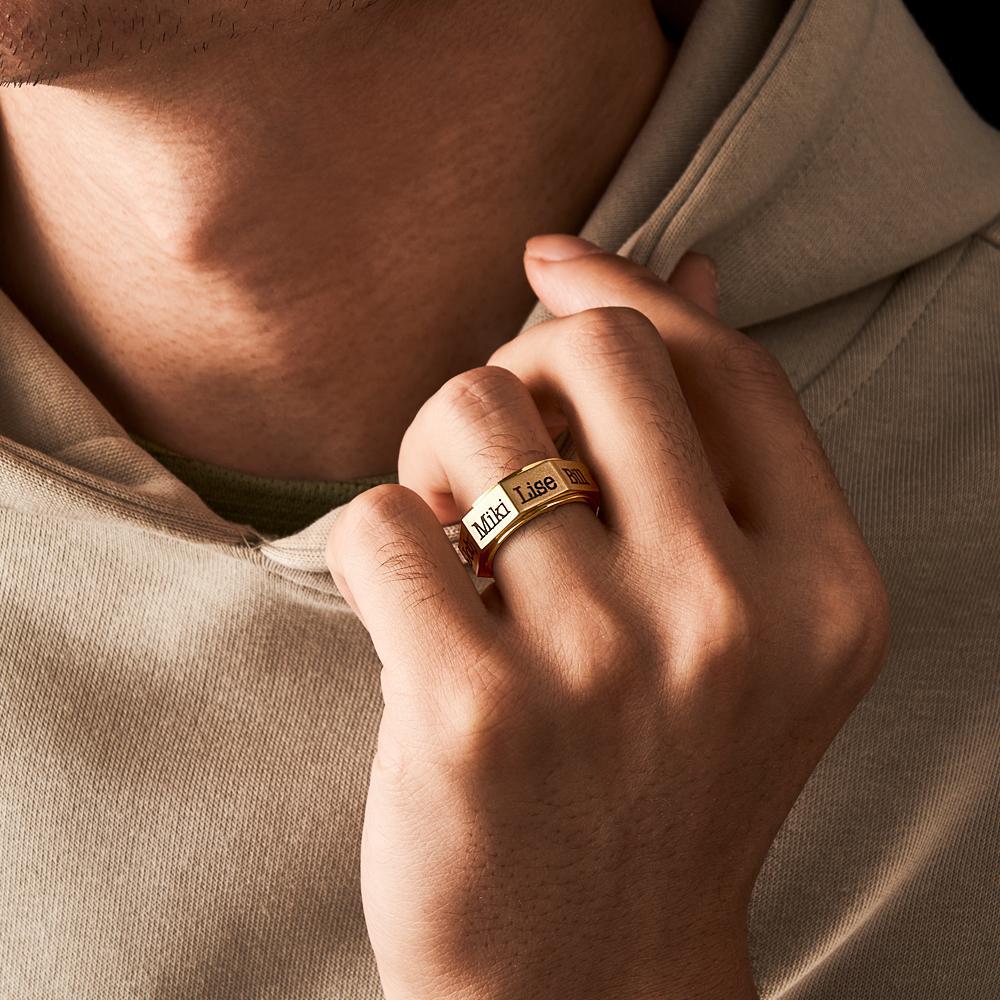 Gravierbarer Ring Nordische Wikinger Drehbare Bandringe Für Männer - soufeede