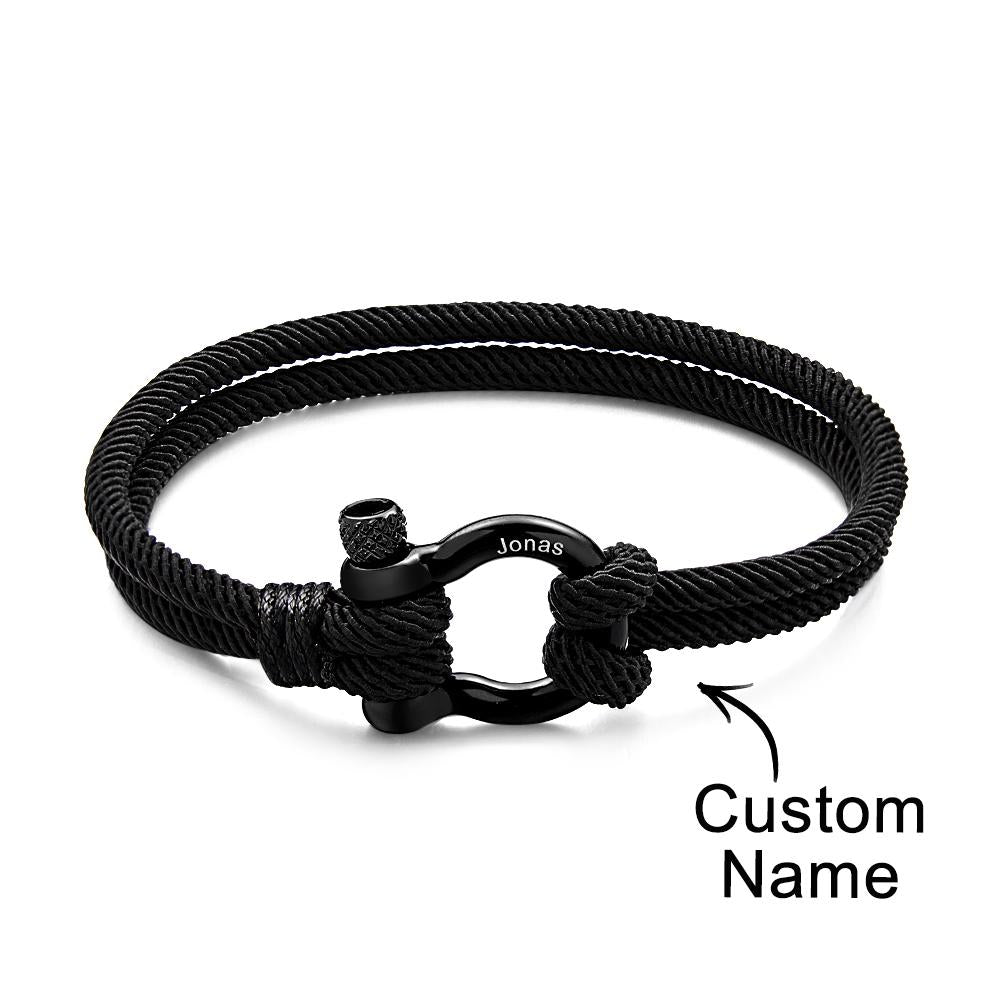 Gravierbares Armband, Personalisiertes Klassisches Seilarmband Für Männer - soufeede