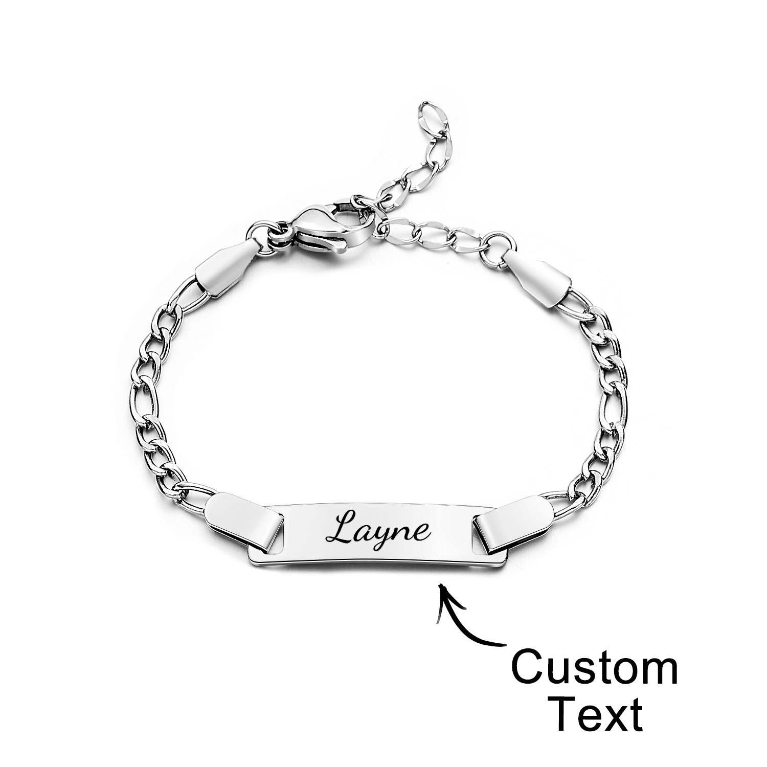 Baby-namensarmband Edelstahl Baby Kleinkind Kind Id Armband Mädchen Junge Geburtstagsgeschenk - soufeelde