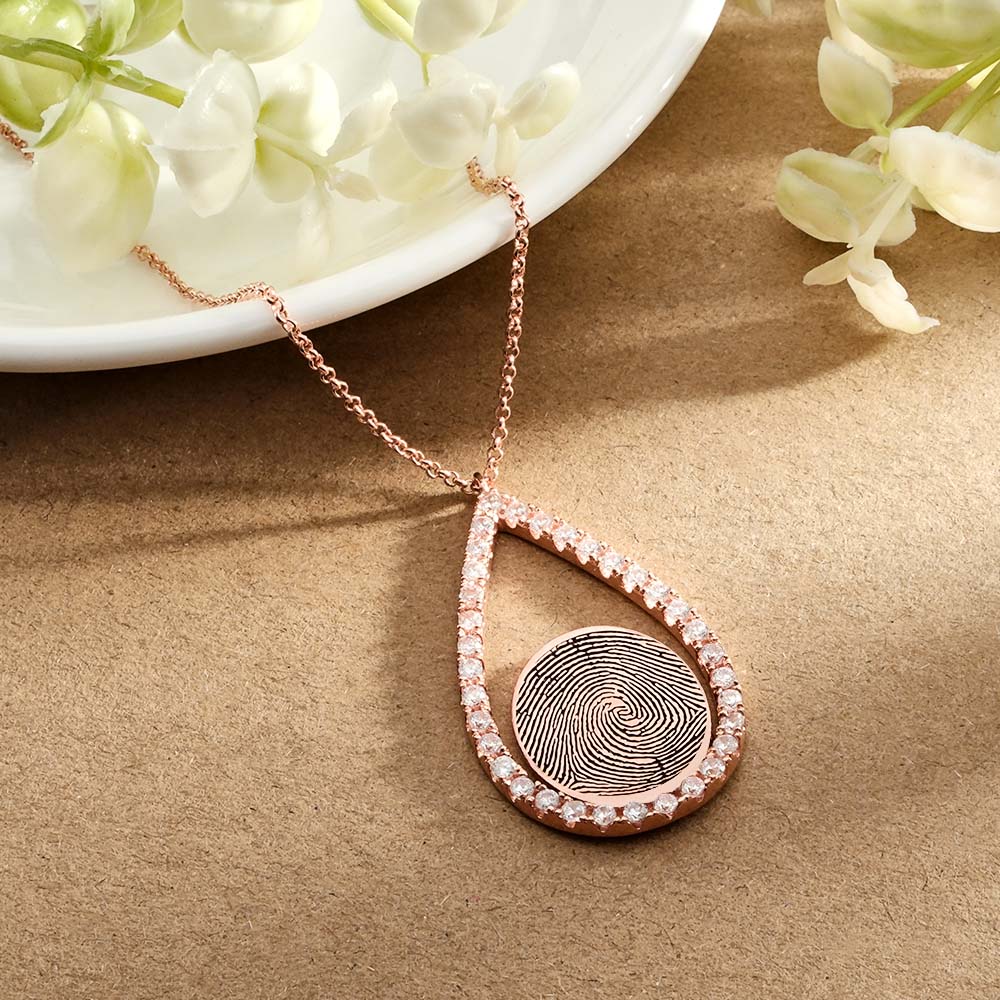 Personalisierte Fingerabdruck-halskette, Personalisierter Fingerabdruck-schmuck, Gedenkgeschenke - soufeede