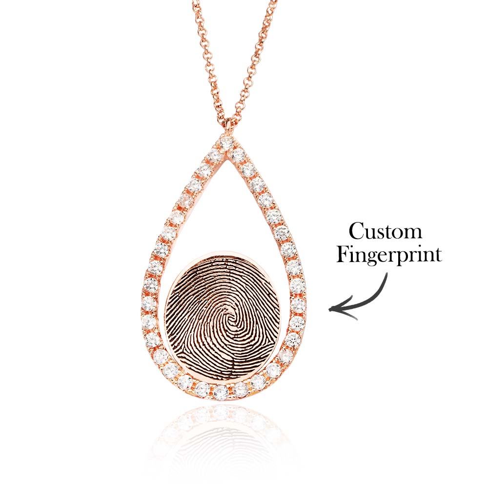 Personalisierte Fingerabdruck-halskette, Personalisierter Fingerabdruck-schmuck, Gedenkgeschenke - soufeede