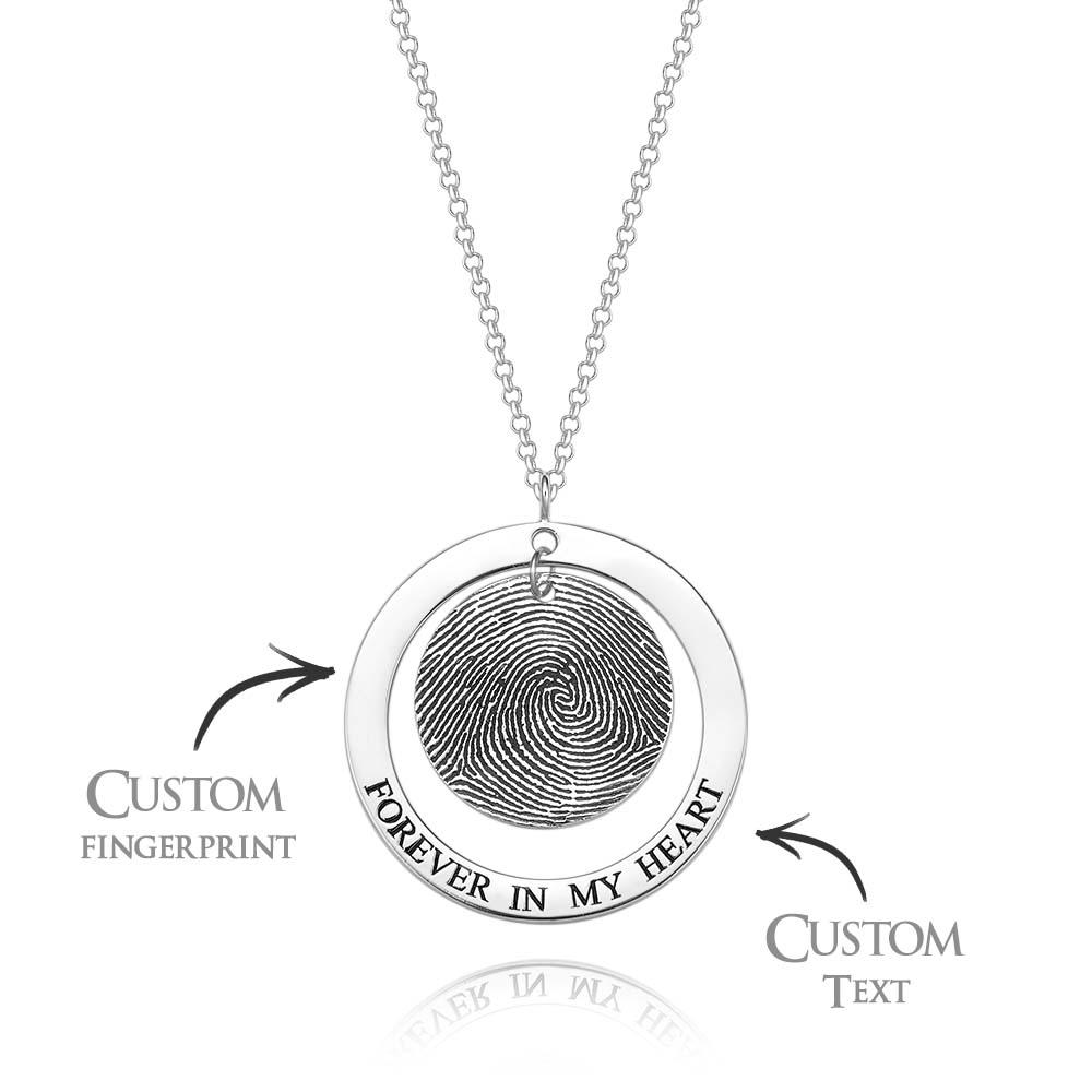 Personalisierte Fingerabdruck-halskette, Personalisierter Text, Fingerabdruck-schmuck, Andenken-geschenke - soufeede