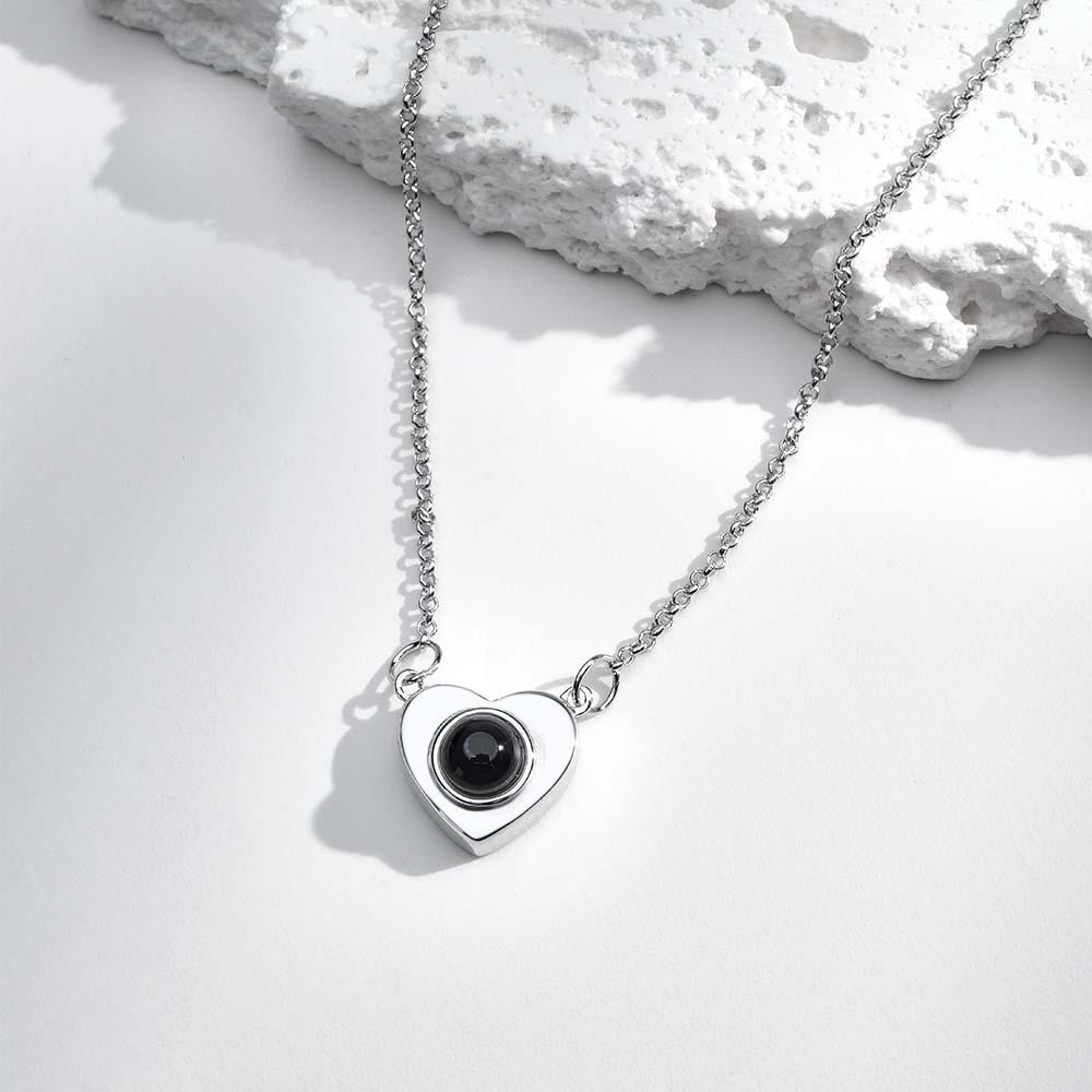 Personalisierte Foto-halskette „i Love You“-projektionsherz, Geschenk Für Sie - soufeede