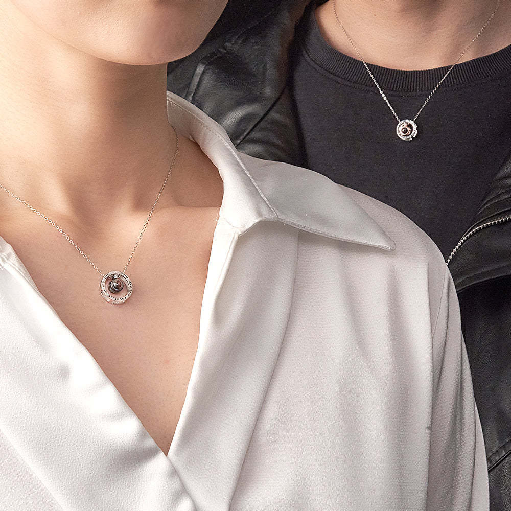 Benutzerdefinierte Projektion Halskette Valentinstag Einfaches Geschenk Für Paare - soufeede