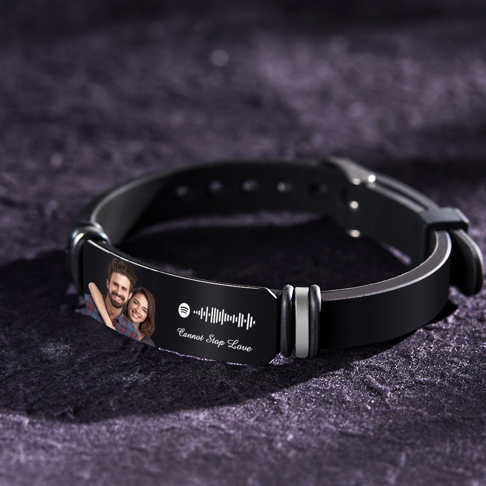 Personalisiertes Foto-gravur-spotify-musik-armband Für Ihn, Personalisiertes Armband, Perfektes Geschenk Zum Valentinstag - soufeede