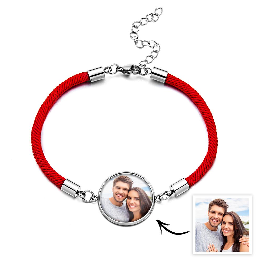 Porträt-gedenkarmband, Personalisiertes Individuelles Foto Auf Der Vorderseite, Paar-foto-armband, Geschenk Für Ihn, Familie, Freunde - soufeede