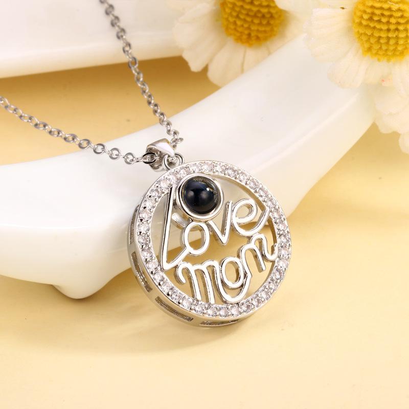Personalisierte „love Mom"-projektionskette Mit Kreismotiv – Individuelles Foto-andenken – Muttertagsgeschenk - soufeelde