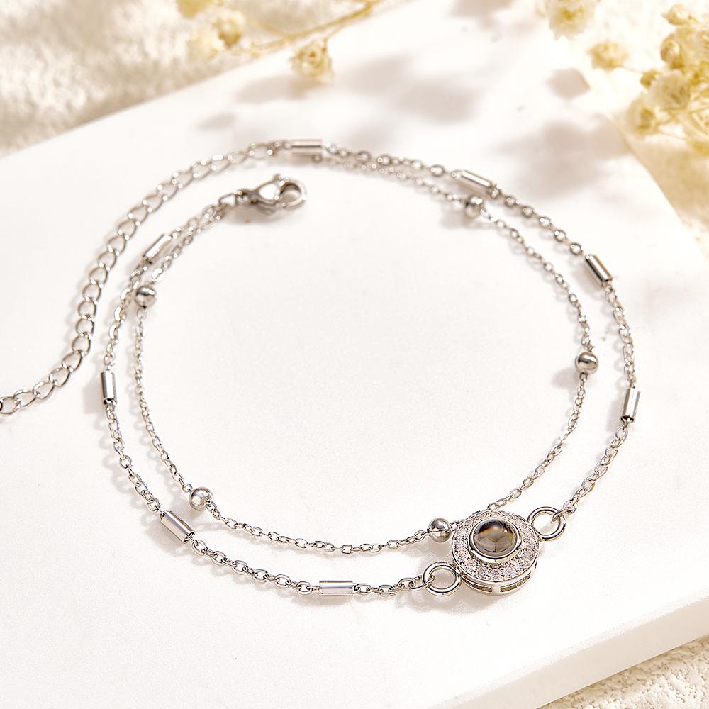 Benutzerdefiniertes Projektionsarmband Mit Zweilagigem Diamant-grace-geschenk - soufeede