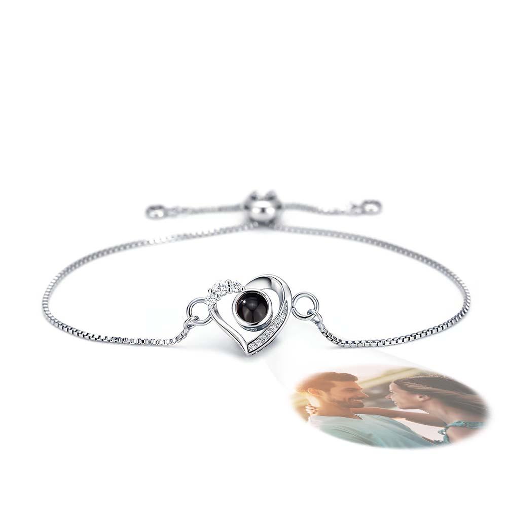 Individuelles Projektionsarmband Diamant Herz Romantisches Geschenk - soufeede