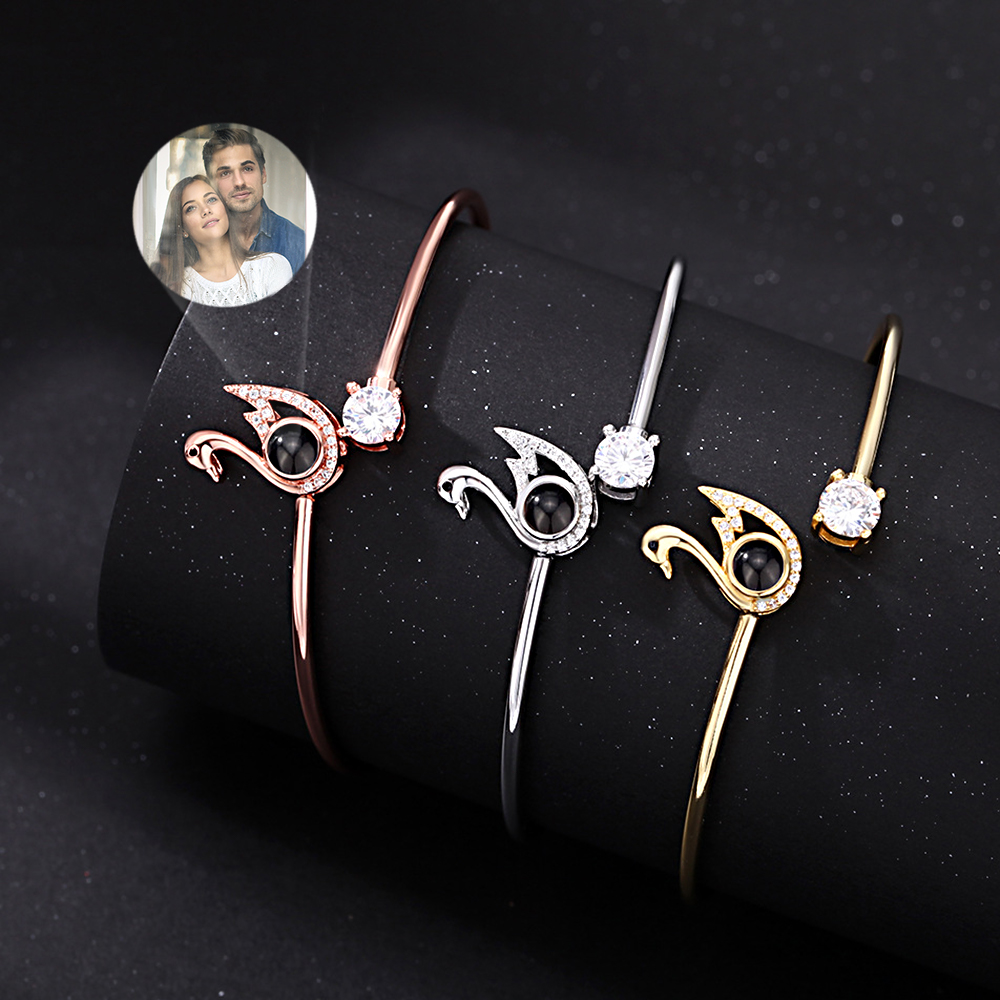 Personalisiertes Projektionsarmband Mit Foto, Schwanenarmband, Schmuck, Geschenk Für Sie - soufeelde