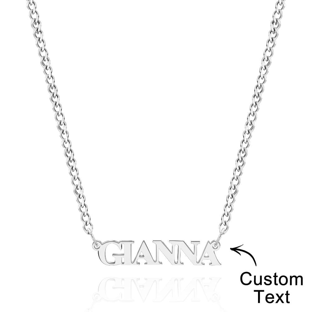Personalisierte Schräge Minimalistische Namenskette, Zierliches Geschenk Für Paare - soufeede