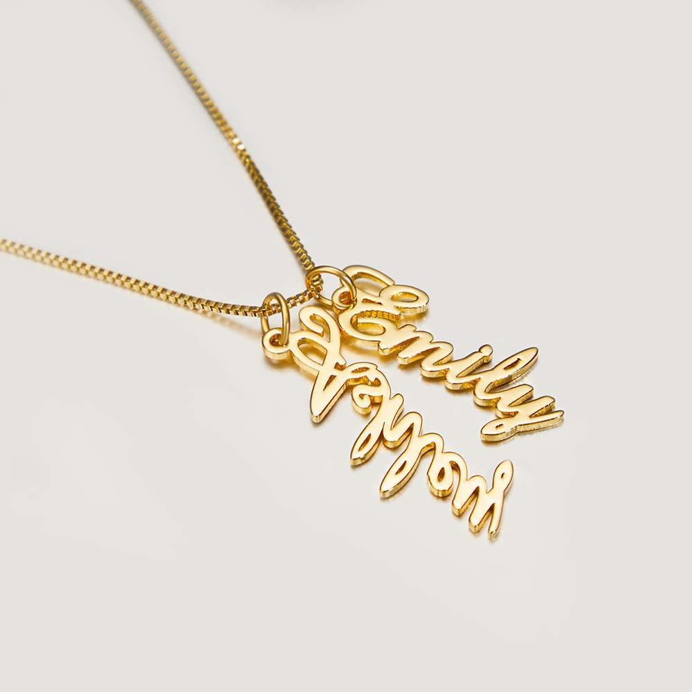 Personalisierte Halskette Mit Zwei Kleinen Namen, Personalisiertes Buntes Geschenk Für Sie, Geburtstagsgeschenk Für Die Beste Freundin - soufeede