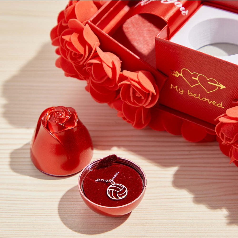 Rosenstrauß, Anhebbare, Rosenförmige Schmuckschatulle, Romantische Geschenkbox - soufeede