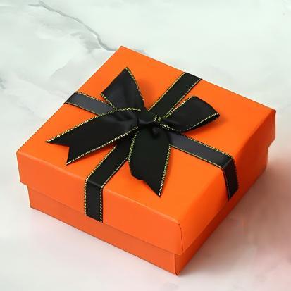 Orangefarbene Quadratische Geschenkbox 9 X 9 X 4 Cm - soufeelde