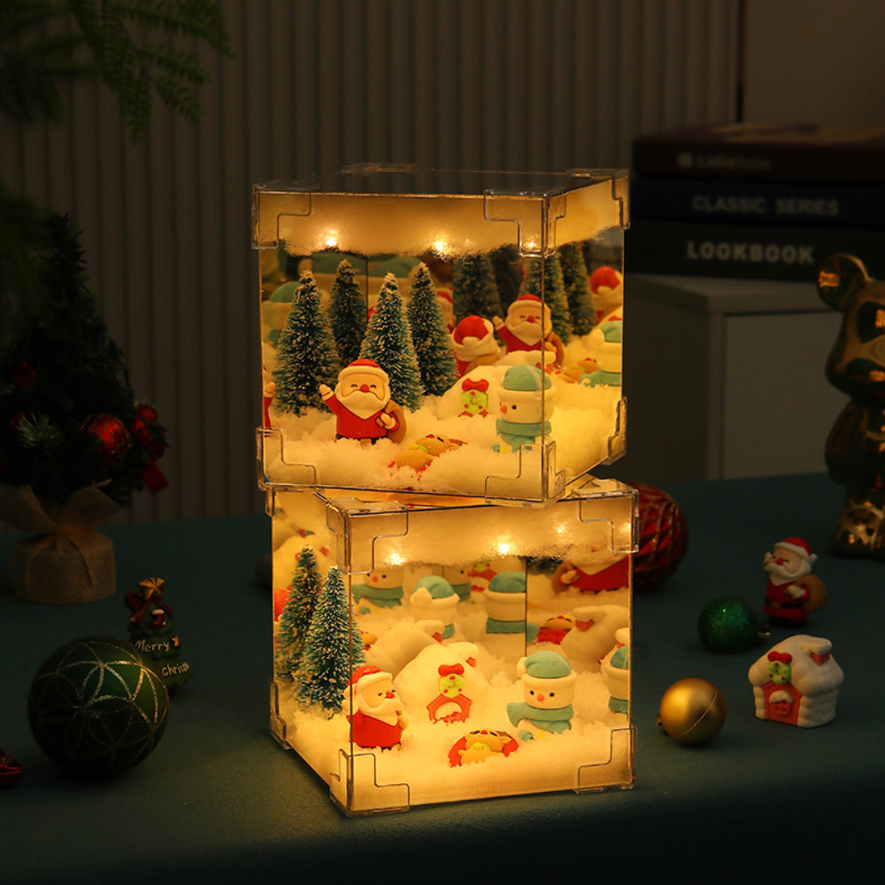 Diy Weihnachtsnachtlicht-spiegel Und Led-lampe, Diy-material-set Für Weihnachts-tischdekoration - soufeede