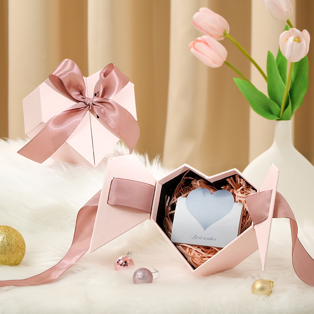 Geschenkbox mit Grußkarte Rosa (15*15*7CM)