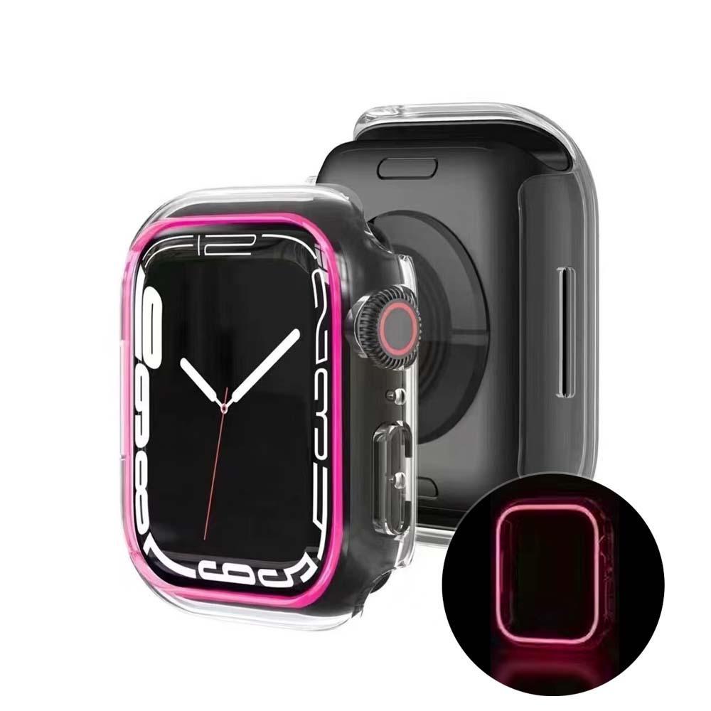 Leuchtendes Apple Watch-gehäuse Ohne Bildschirmschutz Für Apple Watch 4 5 6 7 Glow Watch Case 38mm-49mm - soufeede