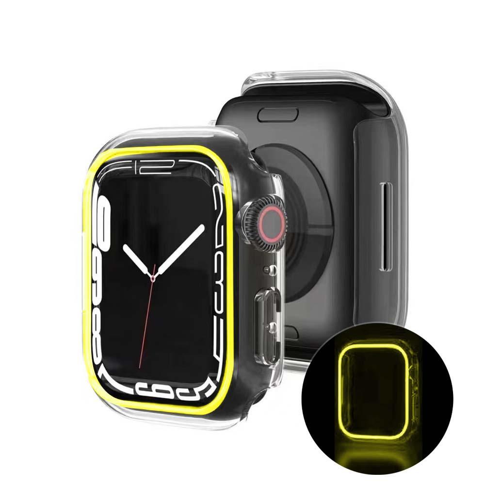 Leuchtendes Apple Watch-gehäuse Ohne Bildschirmschutz Für Apple Watch 4 5 6 7 Glow Watch Case 38mm-49mm - soufeede