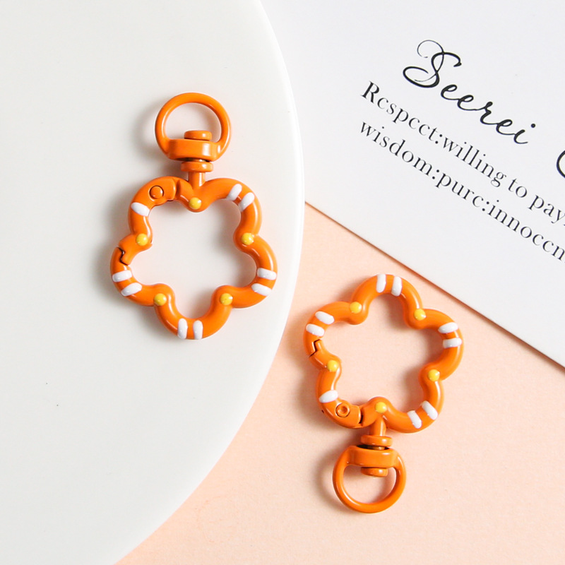 Schlüsselanhänger Mit Orangefarbener Blume - soufeelde