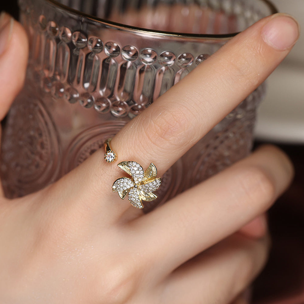 Fidget Angstring, Windmühlenring, Verstellbarer Drehring, Schmuckgeschenk Für Sie - soufeede