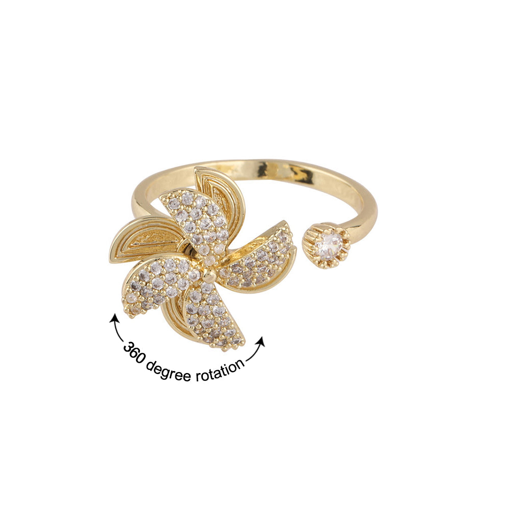 Fidget Angstring, Windmühlenring, Verstellbarer Drehring, Schmuckgeschenk Für Sie - soufeede