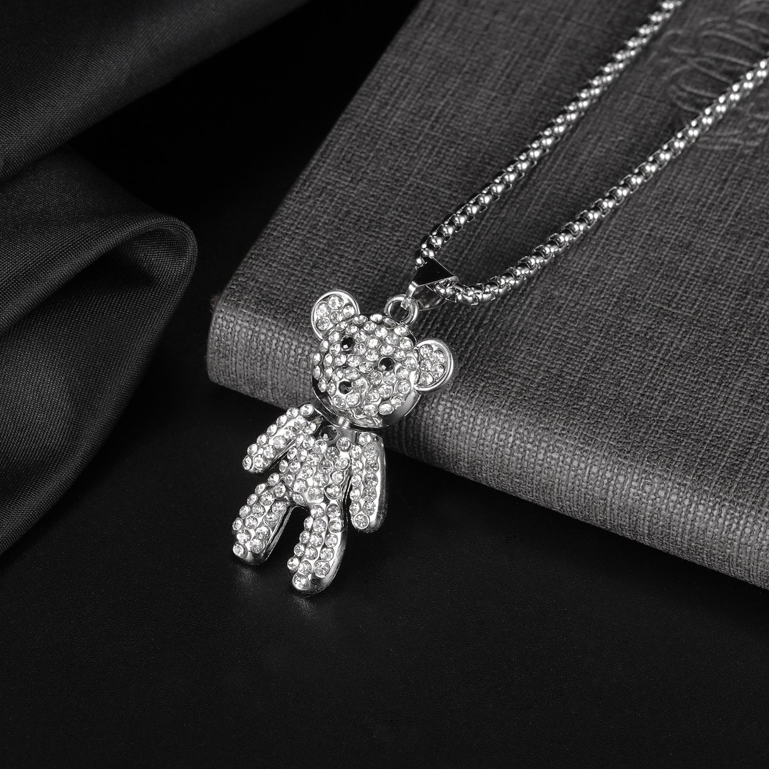 Diamant-bären-halskette, Pullover-kette, Modische Geschenke - soufeede