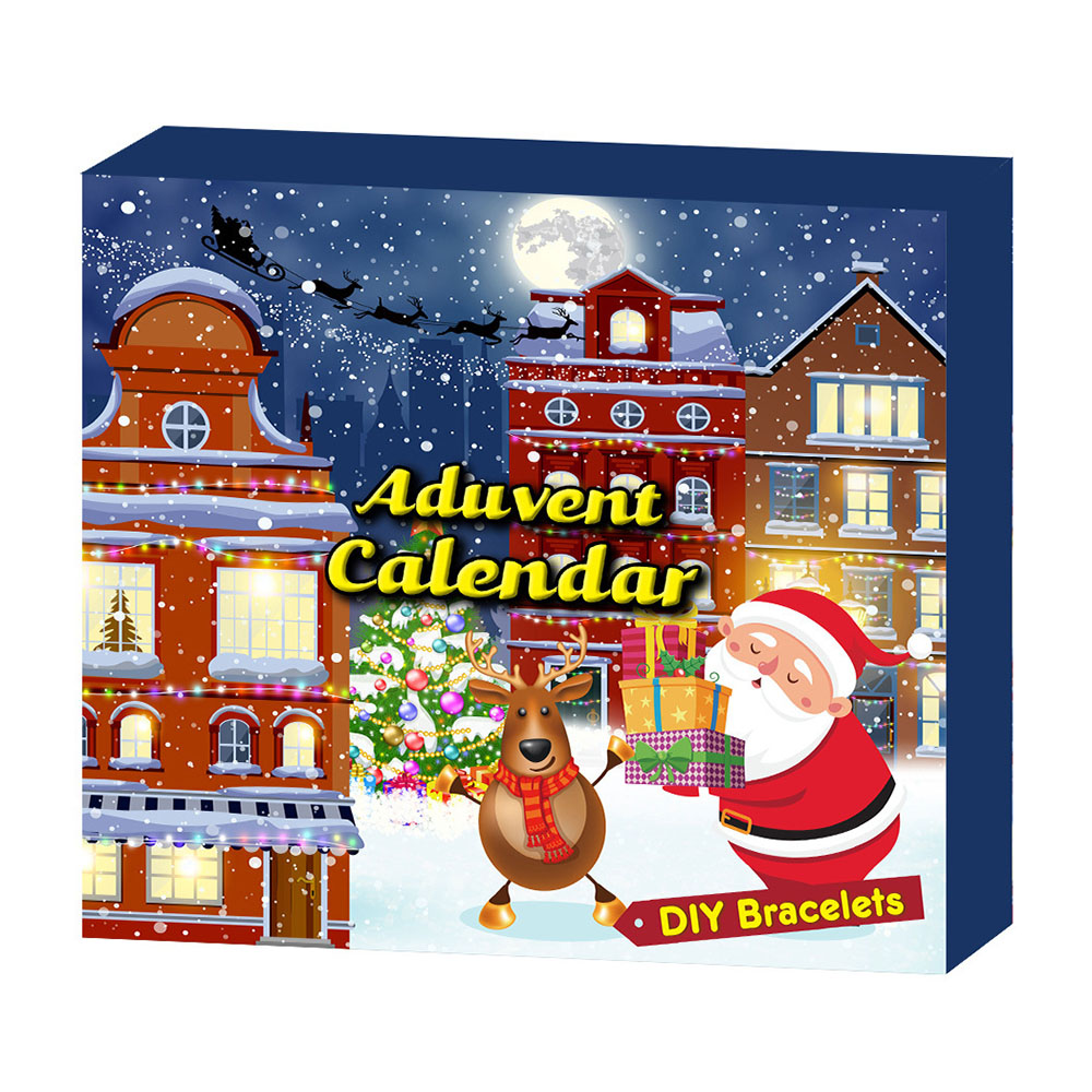 Glasperlen-geflochtene Perle, Geometrische Weihnachtsarmband-box, 24-tage-adventskalender Für Den Weihnachts-advent - soufeede