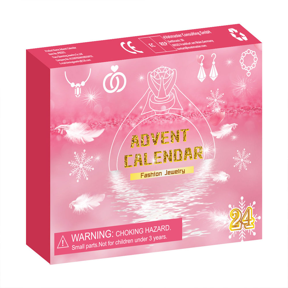 Adventskalender Zu Weihnachten Schmuckset Box Ring Halskette Ohrringe Weihnachten 24-teiliges Set - soufeede